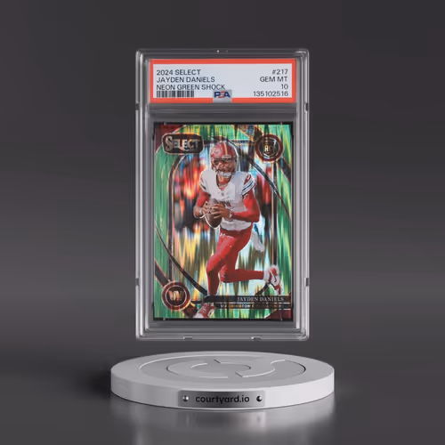 2024 Panini Select #217 Jayden Daniels - Neon Green Shock (PSA 10 GEM MINT)