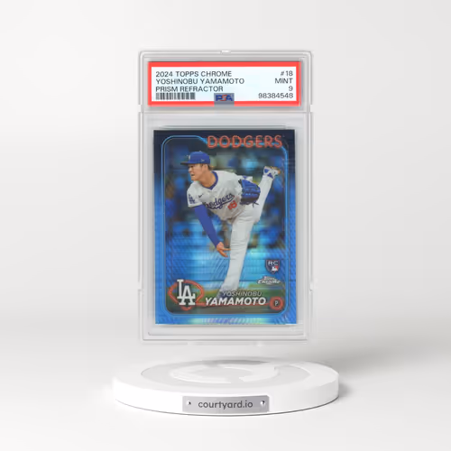 2024 Topps Chrome #18 Yoshinobu Yamamoto - Prism Refractor (PSA 9 MINT)