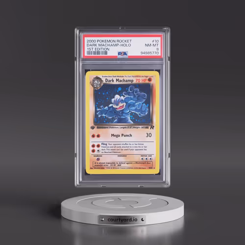 2000 Pokémon Rocket #10 Dark Machamp - 1st Edition Holo (PSA 8 NM-MT)