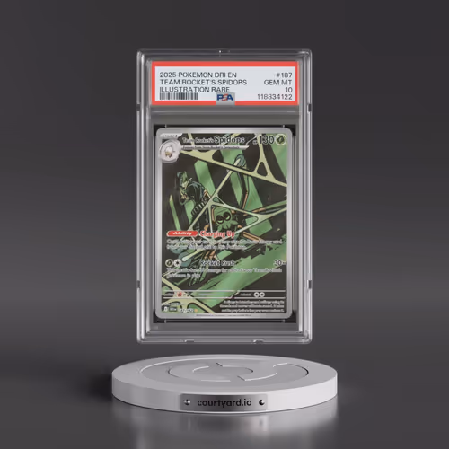 2025 Pokémon Dri EN-Destined Rivals #187 Team Rocket's Spidops - Illustration Rare (PSA 10 GEM MINT)