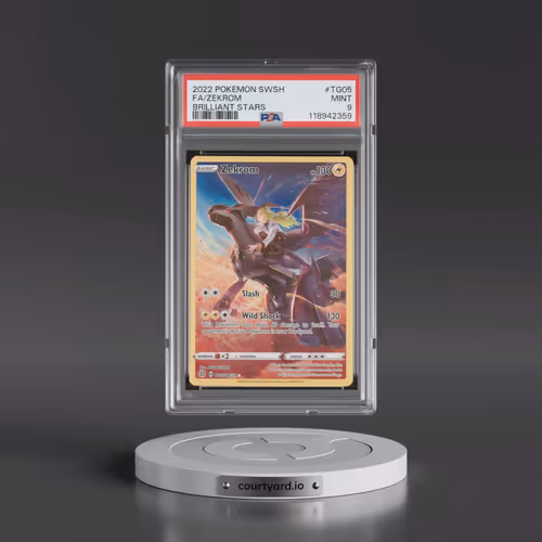 2022 Pokémon Sword & Shield Brilliant Stars #TG05 Zekrom - Full Art (PSA 9 MINT)