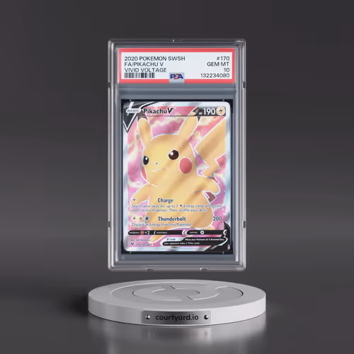 2020 Pokémon Sword & Shield Vivid Voltage #170 Pikachu V - Holo Full Art (PSA 10 GEM MINT)