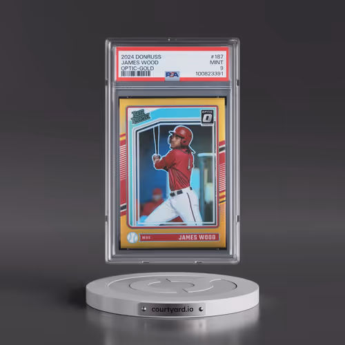 2024 Panini Donruss #187 James Wood - Optic-Gold (PSA 9 MINT)