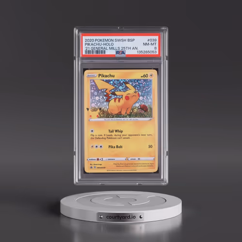 2020 Pokémon Swsh Black Star Promo #039 Pikachu - Holo 2021 General Mills 25th Anniversary (PSA 8 NM
