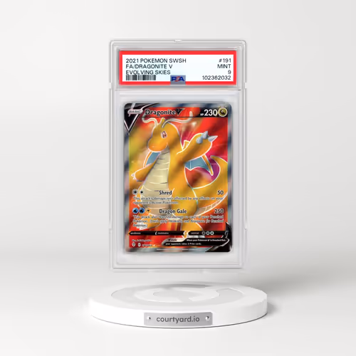 2021 Pokémon Sword & Shield Evolving Skies #191 Dragonite V - Holo Full Art (PSA 9 MINT)