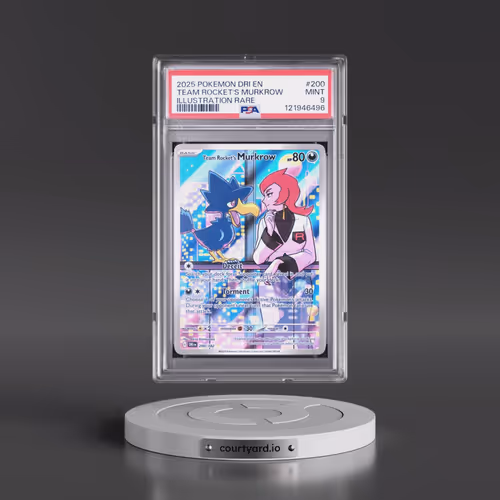 2025 Pokémon Dri EN-Destined Rivals #200 Team Rocket's Murkrow - Illustration Rare (PSA 9 MINT)