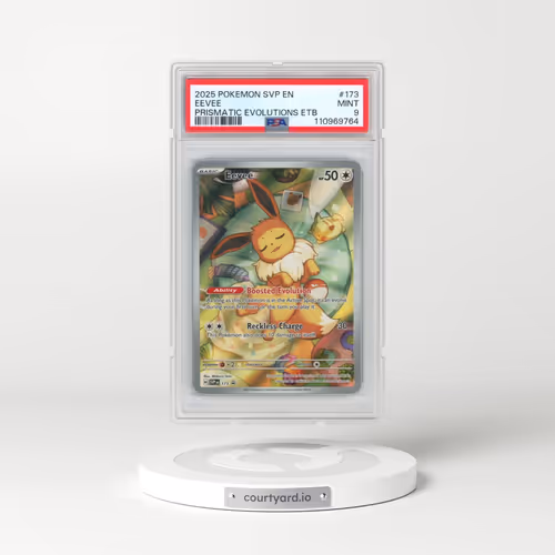 2025 Pokémon Svp EN-SV Black Star Promo #173 Eevee - Prismatic Evolutions Elite Trainer Box (PSA 9 MINT)