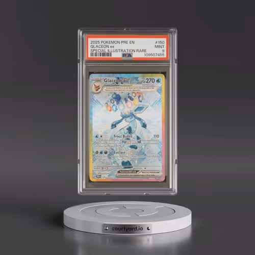 2025 Pokémon Pre EN-Prismatic Evolutions #150 Glaceon EX - Holo Special Illustration Rare (PSA 9 MIN