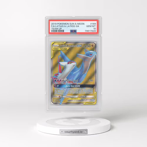 2019 Team Up #169 Latias & Latios GX - Full Art Holo (PSA 10 GEM MINT)