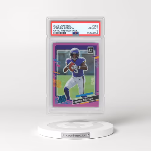 2023 Panini Donruss #368 Jordan Addison - Optic Preview-Pink (PSA 10 GEM MINT)
