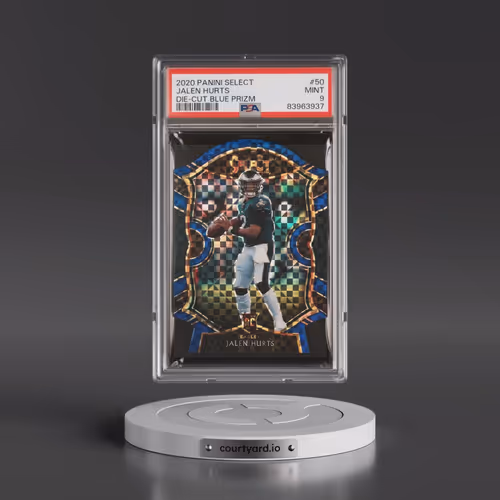 2020 Panini Select #50 Jalen Hurts - Die-Cut Blue Prizm (PSA 9 MINT)