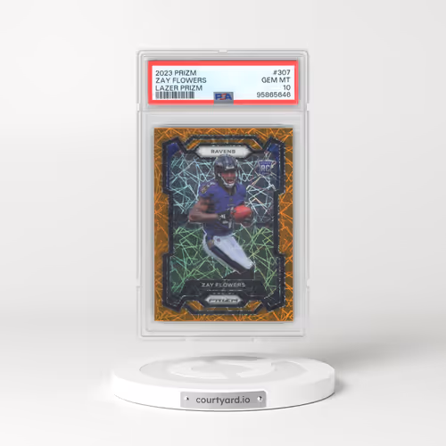 2023 Panini Prizm #307 Zay Flowers - Lazer Prizm (PSA 10 GEM MINT)