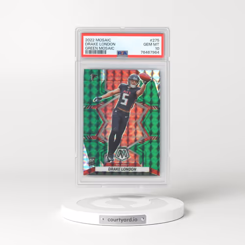 2022 Panini Mosaic #275 Drake London - Green Mosaic (PSA 10 GEM MINT)