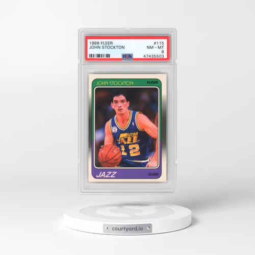 1988 Fleer #115 John Stockton (PSA 8 NM-MT)