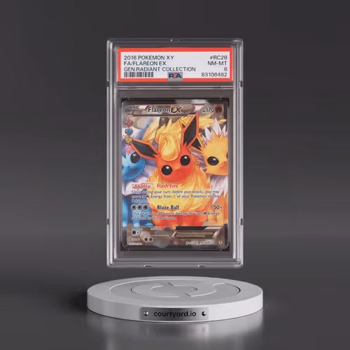 2016 Pokémon XY Generations Radiant Collection #RC28 Flareon EX - Holo Full Art (PSA 8 NM-MT)