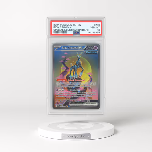 2024 Pokémon Tef EN-Temporal Forces #206 Iron Crown EX - Holo Special Illustration Rare (PSA 10 GEM MINT)
