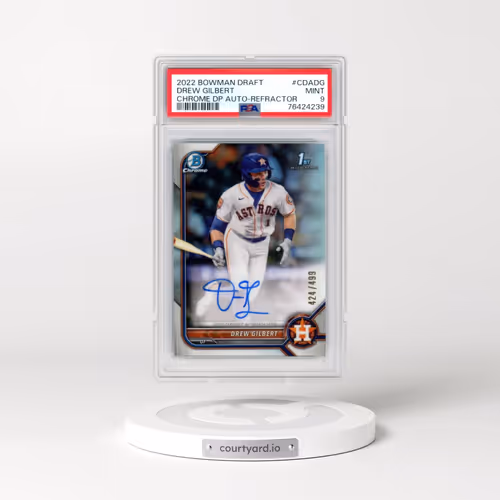 2022 Bowman Draft Chrome Draft Pick Autographs #CDADG Drew Gilbert - Refractor (PSA 9 MINT)