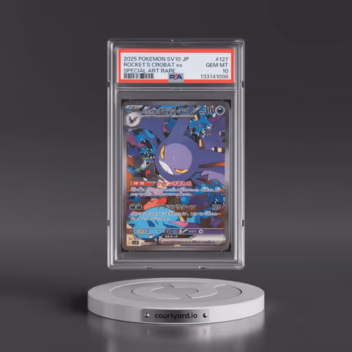 2025 Pokémon SV10-Glory of Team Rocket #127 Team Rocket's Crobat EX - Holo Special Art Rare (PSA 10