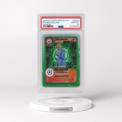 2023-24 Topps Merlin UEFA Club Competitions Merlin's Gamers #MG40 Erling Haaland (PSA 10 GEM MINT)