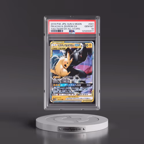 2019 Pokémon Sun & Moon Tag Team GX All Stars #041 Pikachu & Zekrom GX - Holo (PSA 10 GEM MINT)