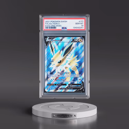 2021 Pokémon Sword & Shield Evolving Skies #177 Jolteon V - Holo Full Art (PSA 10 GEM MINT)