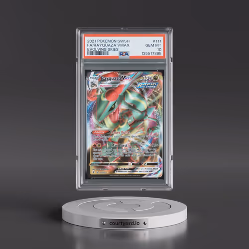 2021 Pokémon Sword & Shield Evolving Skies #111 Rayquaza Vmax - Full Art (PSA 10 GEM MINT)