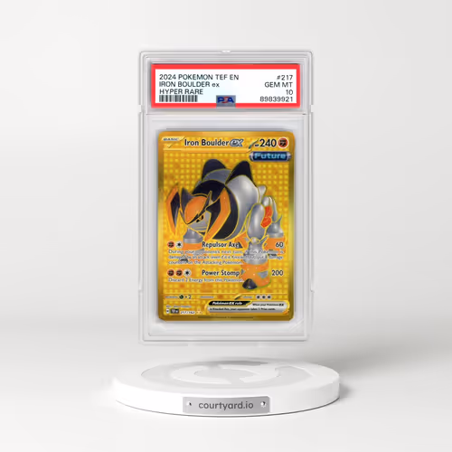 2024 Pokémon Tef EN-Temporal Forces #217 Iron Boulder EX - Holo Hyper Rare (PSA 10 GEM MINT)