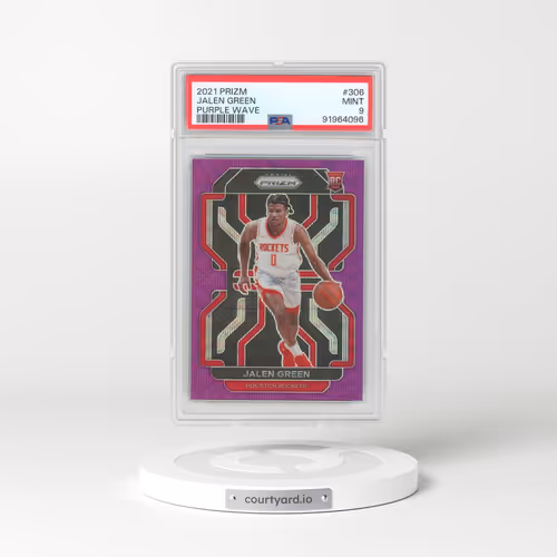 2021 Panini Prizm #306 Jalen Green - Purple Wave (PSA 9 MINT)