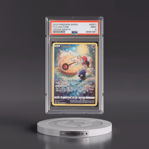 2023 Pokémon Sword and Shield Crown Zenith #GG11 Lunatone - Full Art (PSA 9 MINT)