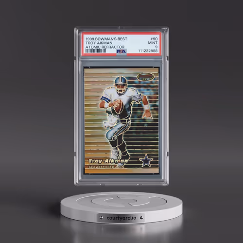 1999 Bowman's Best #90 Troy Aikman - Atomic Refractor (PSA 9 MINT)
