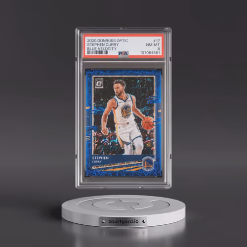 2020 Panini Donruss Optic #17 Stephen Curry - Blue Velocity (PSA 8 NM-MT)