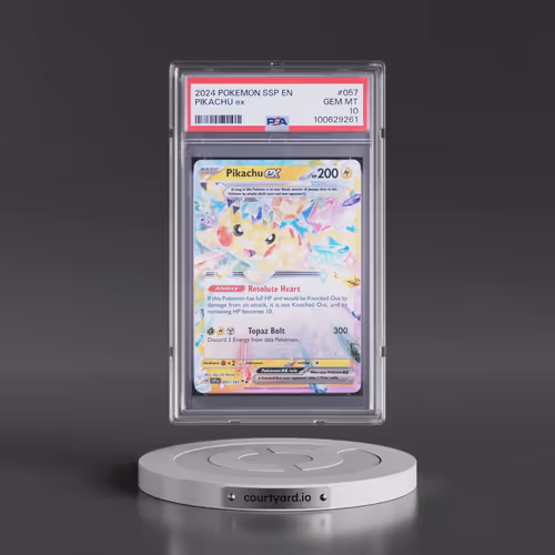 2024 Pokémon Ssp EN-Surging Sparks #057 Pikachu EX - Holo (PSA 10 GEM MINT)