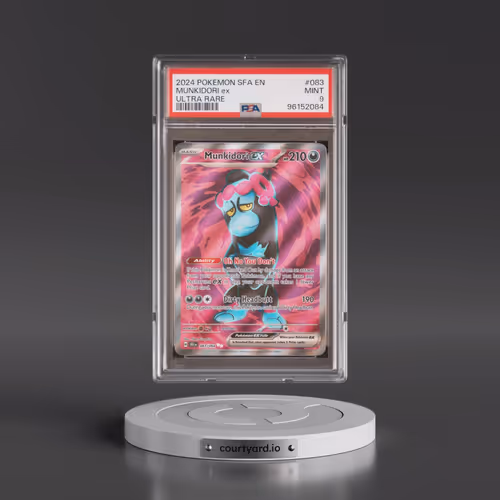 2024 Pokémon Sfa EN-Shrouded Fable #083 Munkidori EX - Holo Ultra Rare (PSA 9 MINT)