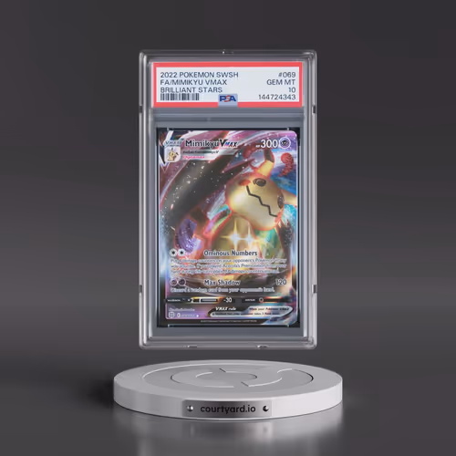 2022 Pokémon Sword & Shield Brilliant Stars #069 Mimikyu Vmax - Full Art (PSA 10 GEM MINT)