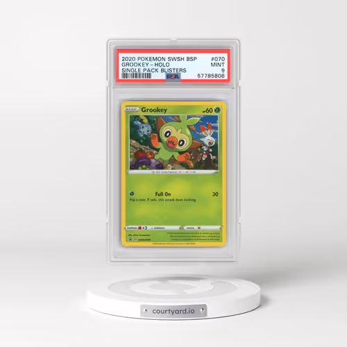 2020 Pokémon Swsh Black Star Promo #070 Grookey - Holo Single Pack Blisters (PSA 9 MINT)