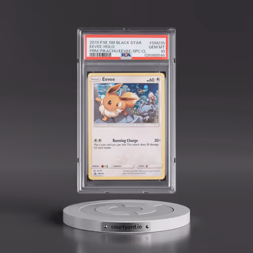 2019 Pokémon SM Black Star Promo #SM235 Eevee - Holo Pikachu-GX & Eevee-GX Special Collection (PSA 1