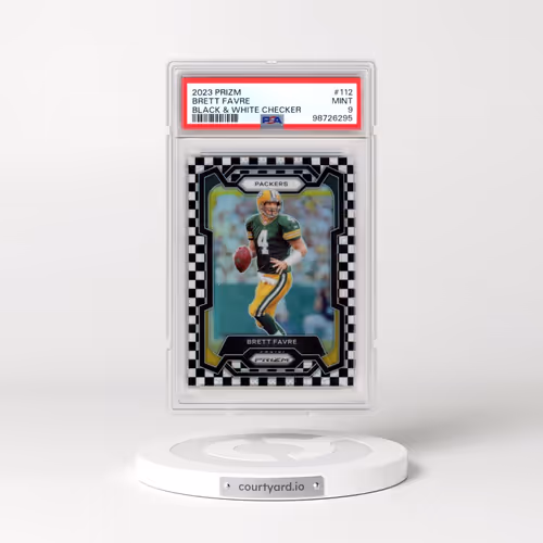 2023 Panini Prizm #112 Brett Favre - Black & White Checker (PSA 9 MINT)