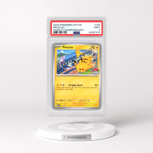 2024 Pokémon Svp EN-SV Black Star Promo #190 Pikachu - World Championships (PSA 9 MINT)