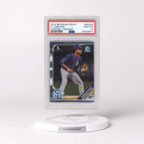 2019 Bowman Draft #BDC85 CJ Abrams - Chrome-Fielding (PSA 10 GEM MINT)