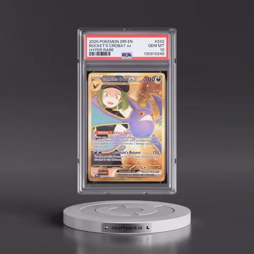 2025 Pokémon Dri EN-Destined Rivals #242 Team Rocket's Crobat EX - Holo Hyper Rare (PSA 10 GEM MINT)