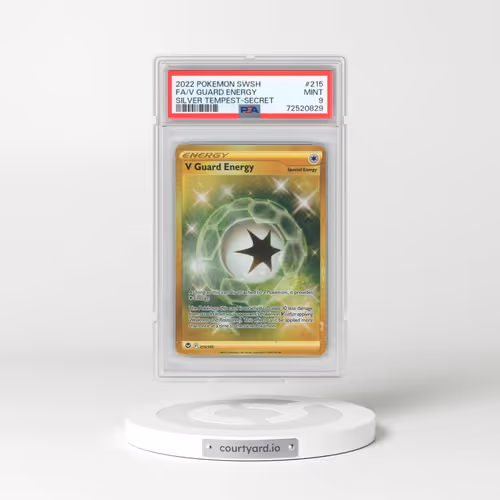 2022 Pokémon Sword & Shield Silver Tempest #215 V Guard Energy - Full Art Secret (PSA 9 MINT)