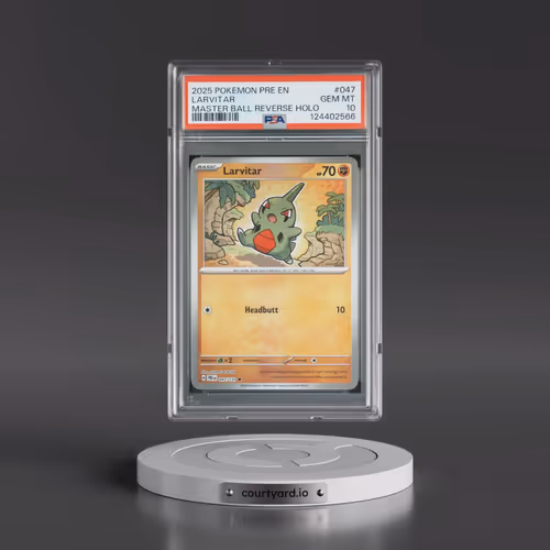 2025 Pokémon Pre EN-Prismatic Evolutions #047 Larvitar - Reverse Holo Master Ball (PSA 10 GEM MINT)