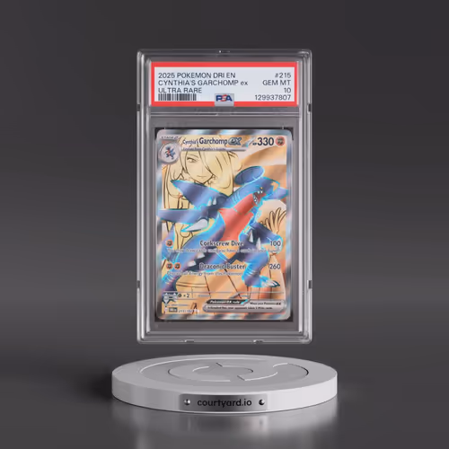 2025 Pokémon Dri EN-Destined Rivals #215 Cynthia's Garchomp EX - Holo Ultra Rare (PSA 10 GEM MINT)