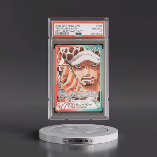 2022 One Piece Japanese OP01-Romance Dawn #002 Trafalgar Law - Alternate Art (PSA 10 GEM MINT)