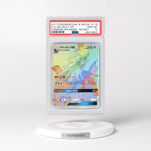 2017 Pokémon Sun & Moon Crimson Invasion #119 Silvally GX - Holo Full Art Secret (PSA 10 GEM MINT)