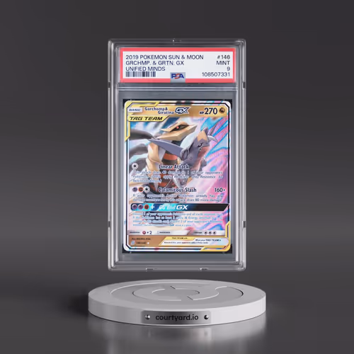 2019 Pokémon Sun & Moon Unified Minds #146 Garchomp & Giratina GX - Holo (PSA 9 MINT)