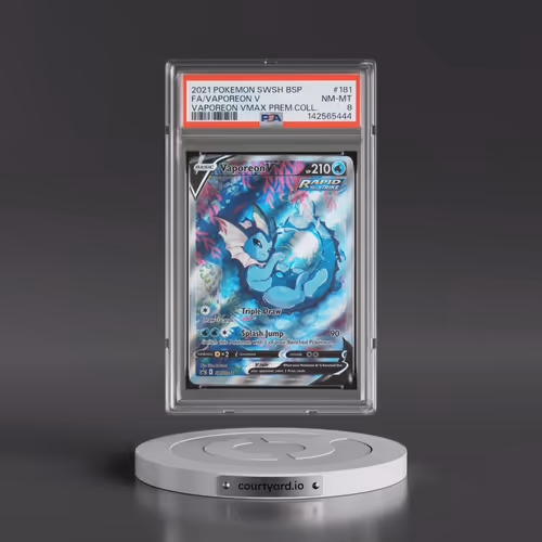 2021 Pokémon Swsh Black Star Promo #181 Vaporeon V - Holo Full Art Vaporeon Vmax Premium Collection
