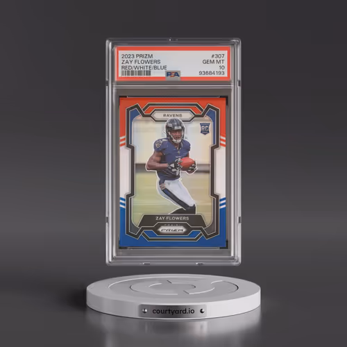 2023 Panini Prizm #307 Zay Flowers - Red/White/Blue Prizm (PSA 10 GEM MINT)