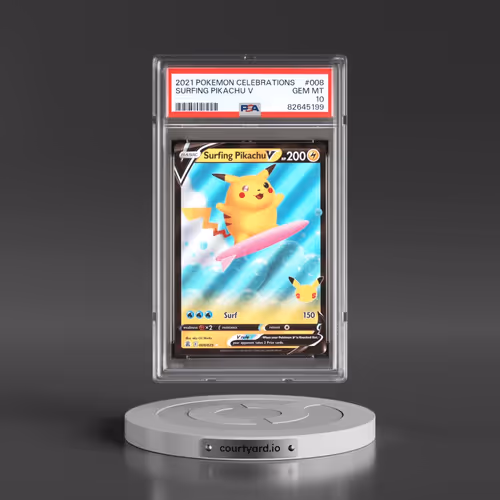 2021 Pokémon Celebrations #008 Surfing Pikachu V - Holo (PSA 10 GEM MINT)