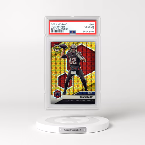 2021 Panini Mosaic #201 Tom Brady - Gold Mosaic (PSA 10 GEM MINT)